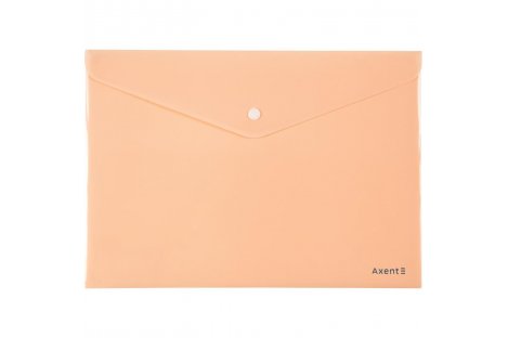 Папка-конверт А4 на кнопке пластиковая Pastelini персиковая, Axent