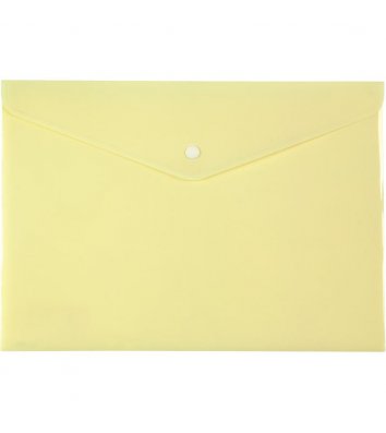 Папка-конверт А4 на кнопці пластикова Pastelini жовта, Axent