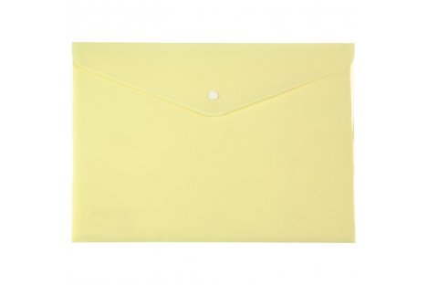 Папка-конверт А4 на кнопке пластиковая Pastelini желтая, Axent