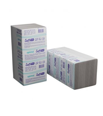 Рушники паперові двошарові 150шт V-складання білі, SoffiPRO Optimal