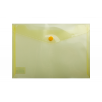 Папка-конверт А5 на кнопке пластиковая прозрачная желтая, Buromax