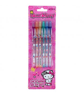 Набір гелевих ручок 6 кольорів з глітером Hello Kitty, Kite