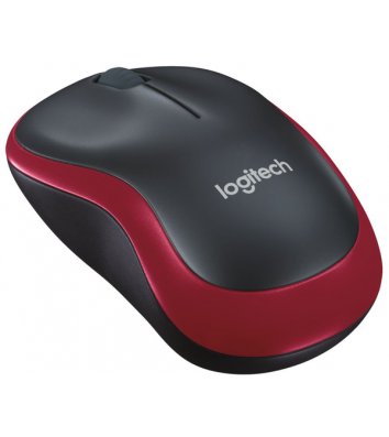 Мышь компьютерная беспроводная черно-красная, Logitech M185 Wireless Mouse Red