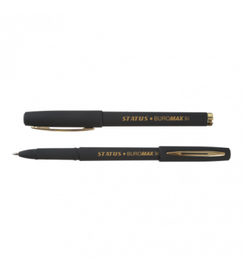 Ручка гелева Status Rouber Touch, колір чорнил чорний 1мм, Buromax