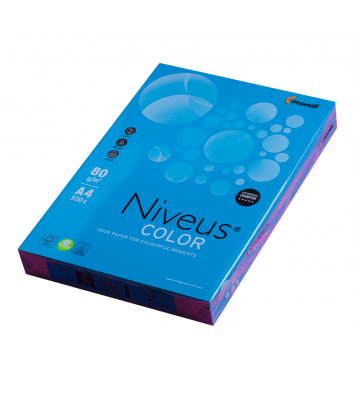 Бумага А4 80г/м2 500л цветная Niveus Color, интенсивная темно-синяя
