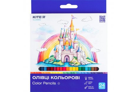 Олівці кольорові 24шт "Classic", Kite