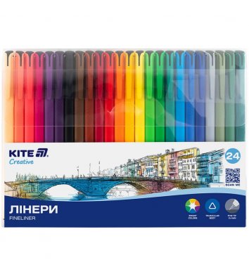 Набір лайнерів Creative 24 кольори 0,4 мм, Kite