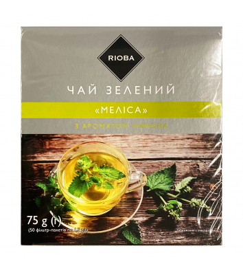 Чай зелений Rioba Меліса з ароматом лимона 20шт*1,5г