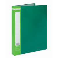 Папка А4 пластиковая с 60 файлами зеленая Jobmax, Buromax