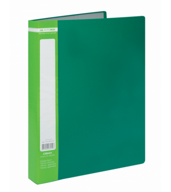 Папка А4 пластикова з 60 файлами зелена Jobmax, Buromax
