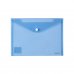 Папка-конверт А5 на кнопке пластиковая прозрачная синяя, Axent