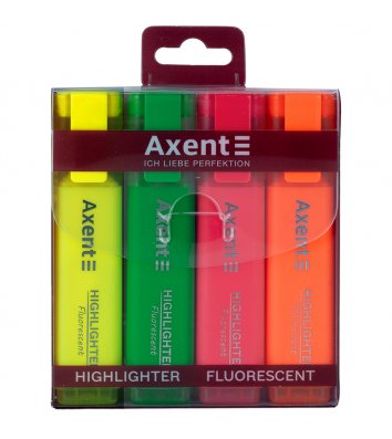 Набір текстових маркерів Highlighter 4 кольори, Axent