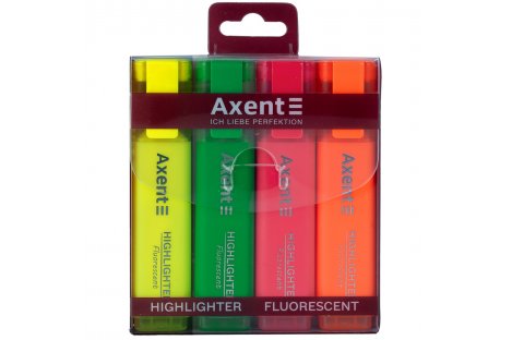 Набір текстових маркерів Highlighter 4 кольори, Axent