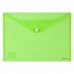 Папка-конверт А4 на кнопці пластикова прозора зелена, Axent