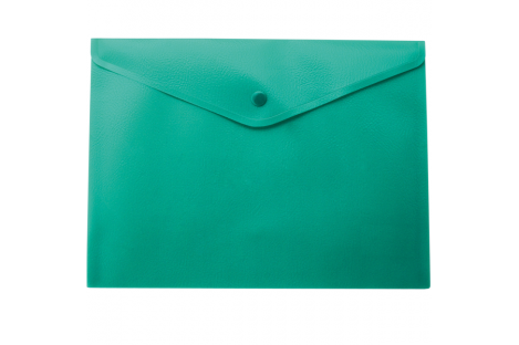 Папка-конверт А4 на кнопці пластикова непрозора зелена, Buromax