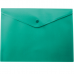 Папка-конверт А4 на кнопці пластикова непрозора зелена, Buromax