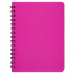 Блокнот А6 60арк клітинка Bright, бічна спіраль рожевий, Buromax