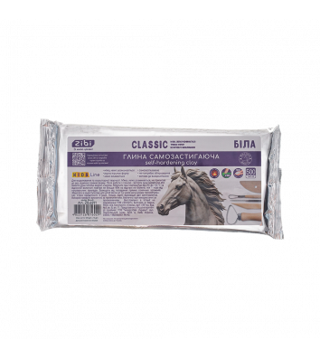 Глина для ліплення 500 г біла "Classic", Zibi