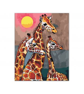 Живопис за номерами "Сім'я жирафів" 40*50см в коробці, ArtStory