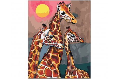 Живопис за номерами "Сім'я жирафів" 40*50см в коробці, ArtStory