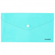 Папка-конверт DL на кнопке пластиковая мятная Pastelini, Axent