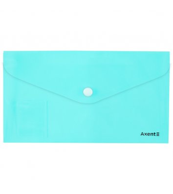 Папка-конверт DL на кнопці пластикова м'ятна Pastelini, Axent