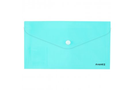Папка-конверт DL на кнопке пластиковая мятная Pastelini, Axent