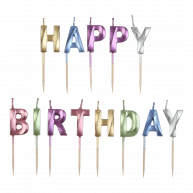 Набір свічок для торта "Happy birthday" кольорові, Buromax
