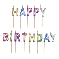 Набір свічок для торта "Happy birthday" кольорові, Buromax