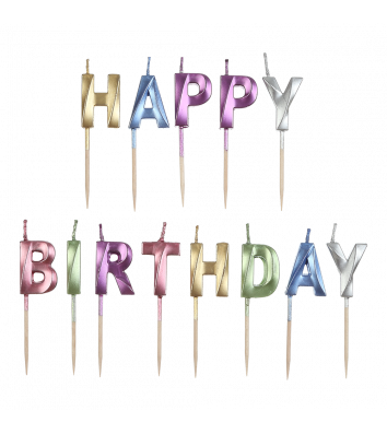 Набір свічок для торта "Happy birthday" кольорові, Buromax
