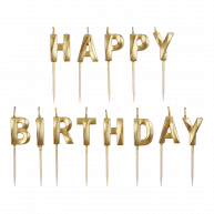 Набір свічок для торта "Happy birthday" золоті, Buromax