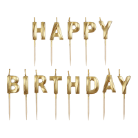 Набір свічок для торта "Happy birthday" золоті, Buromax