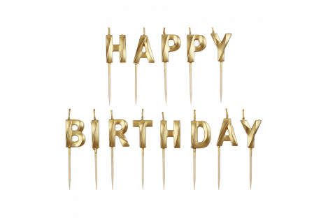 Набір свічок для торта "Happy birthday" золоті, Buromax