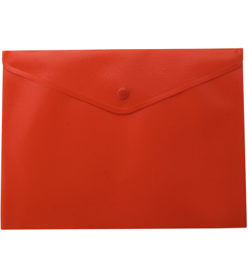Папка-конверт А4 на кнопці пластикова непрозора червона, Buromax