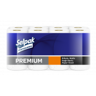Полотенца бумажные трехслойные 8рул Premium белые, Selpak