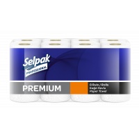 Рушники паперові тришарові  8рул Premium білі, Selpak