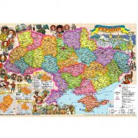 Карта України ілюстрована 65*45см картонна 