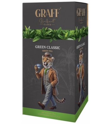 Чай зелений Graff Green Classic у пакетиках 20 шт * 1,8 г