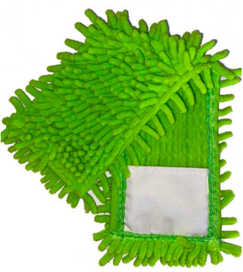 Насадка сменная из микрофибры для плоской швабры "1000 пальцев" цвет зеленый 44см