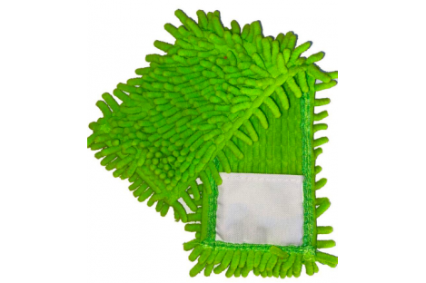 Насадка сменная из микрофибры для плоской швабры "1000 пальцев" цвет зеленый 44см