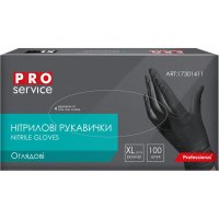 Рукавички нітрилові 100 шт XL чорні, Pro Service