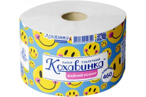 Папір макулатурний туалетний "Веселий розмір" 65 м на гільзі, Кохавинка