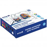 Фарба акрилова 12 кольорів 20 мл по текстилю, Kite