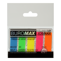 Стікери-закладки пластикові 12*45мм 100арк 5 неонових кольорів асорті,  Buromax