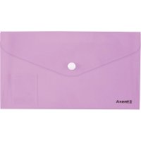 Папка-конверт DL на кнопке пластиковая сиреневая Pastelini, Axent