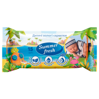 Серветки вологі дитячі 15 шт "Baby Wipes", Summer Fresh