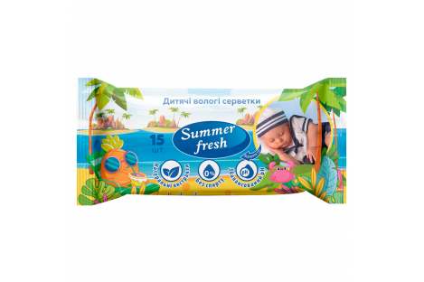 Серветки вологі дитячі 15 шт "Baby Wipes", Summer Fresh