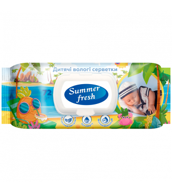 Серветки вологі дитячі 72 шт "Mega Pack", Summer Fresh