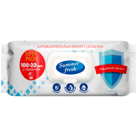 Серветки вологі антибактеріальні 120 шт, Summer Fresh