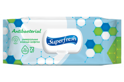 Серветки вологі  72шт  "Superfresh" антибактеріальні з клапаном